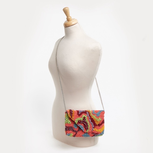 VIRAL COLORFUL BEADED BAG, Handcrafted in India - Picture 3 of 4